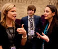 Kim Kadlec (left), worldwide vice president of Johnson & Johnson's global marketing group, was among the speakers at Kellogg's 2012 Marketing Conference