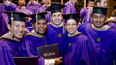 From left to right: EMP-79 classmates Akio Murakami, Ajit Matthews, Gerardo Lopez Gallo, Mariano Zadeh and Sridhar Subramanian
