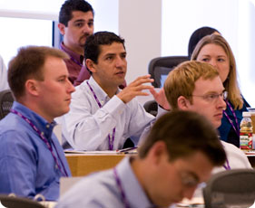 EMBA students in class