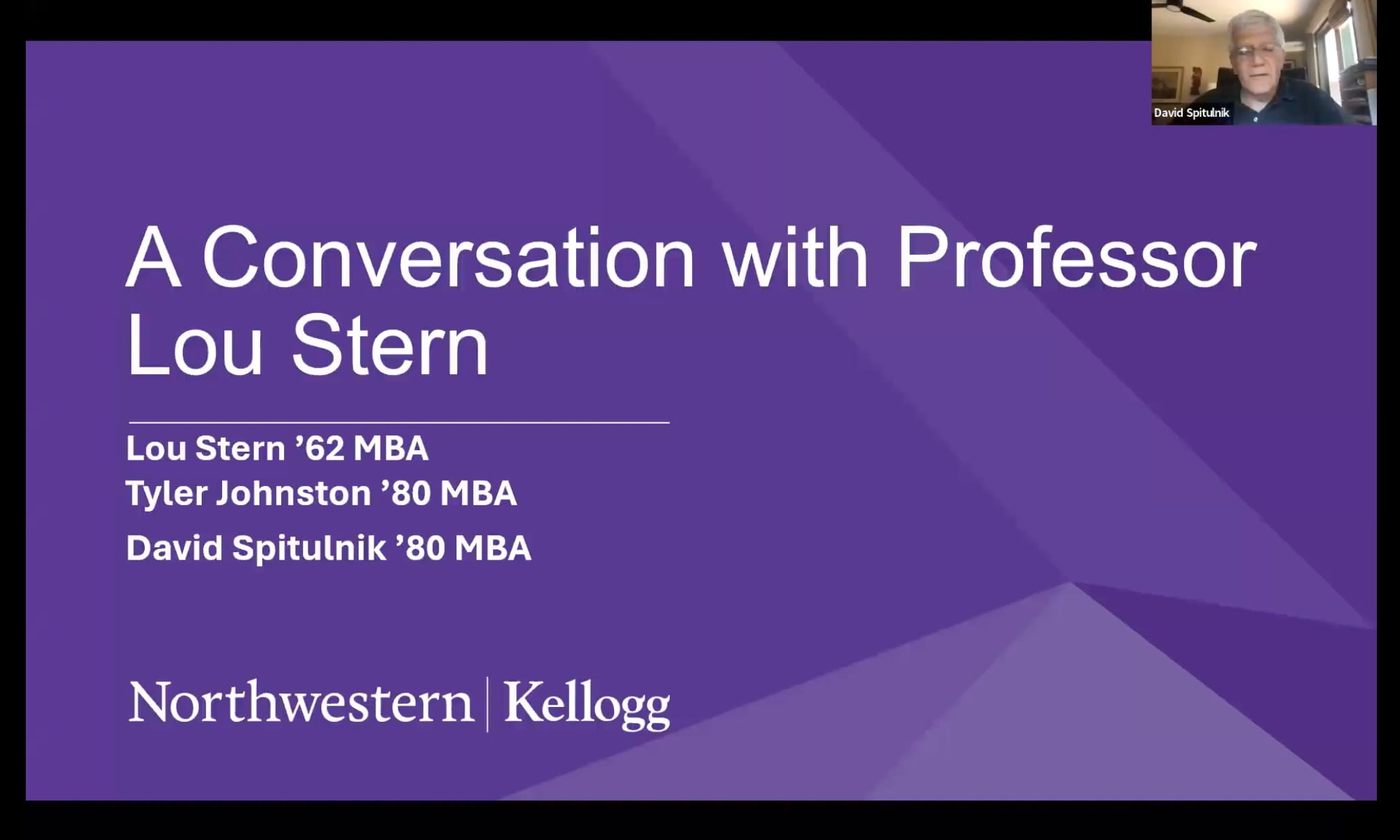 A conversation with professor Lou Stern video title card