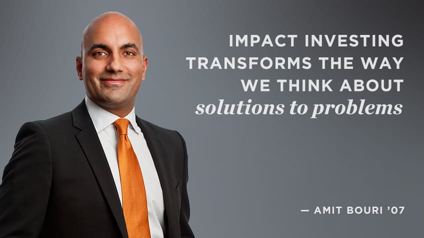"Impact investing transforms the way we think about solutions to problems" - Amit Bouri | Social Impact | Kellogg School