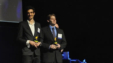 Northwestern graduate Yuri Malina, co-founder at SwipeSense, and McCormick graduate Cary Hayner, co-founder at SiNode Systems, receive Chicago Innovation Awards in the up-and-comer category.