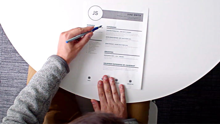 Student filling out a form