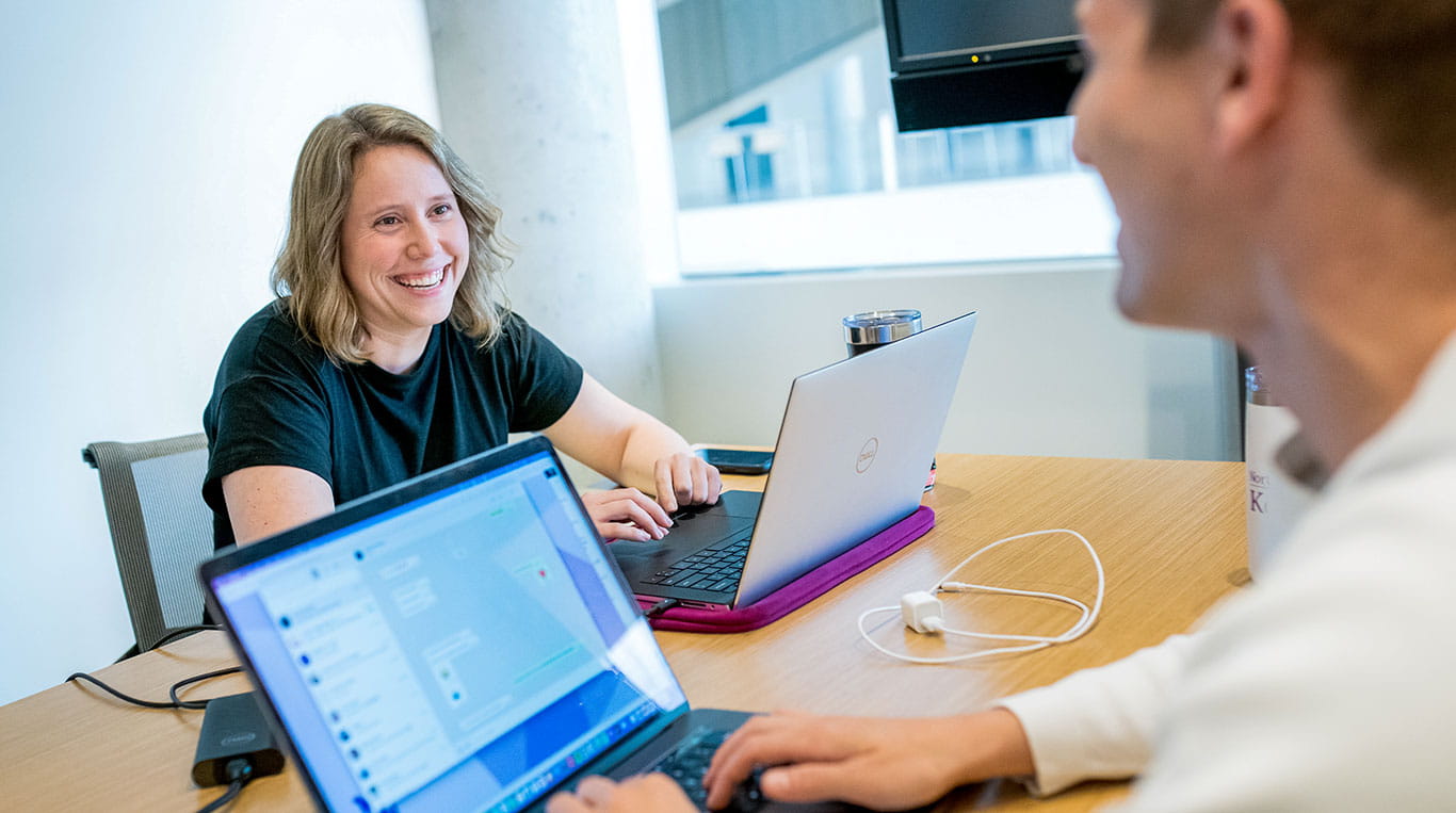 Kellogg students studying together