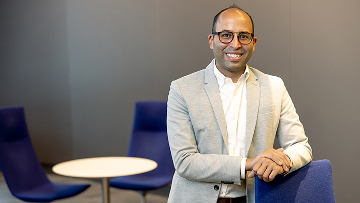 Kellogg student Jonathan Chaparro, pictured at his offices