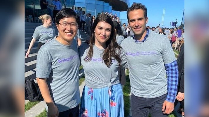 Lisa Drew with Peter Cheng and Alejandro Recio at KEMBA Global week in Evanston