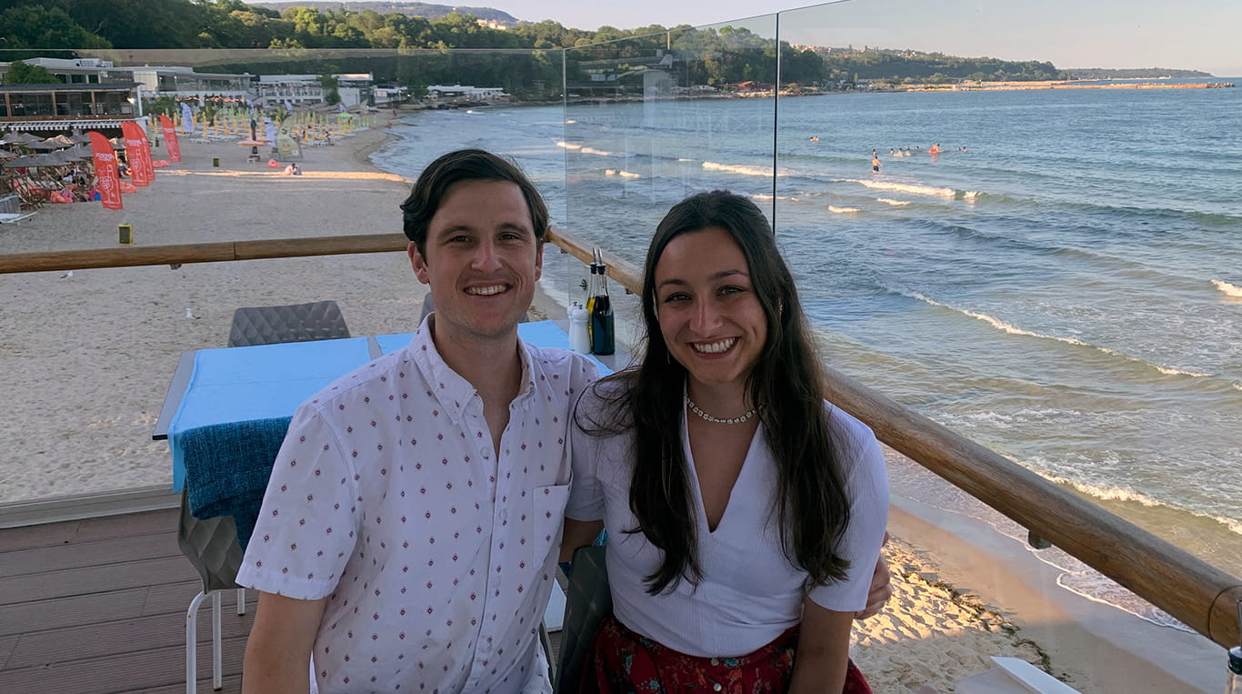 Two-Year MBA couple Zachary Cole ’24 and JV Irina Talty