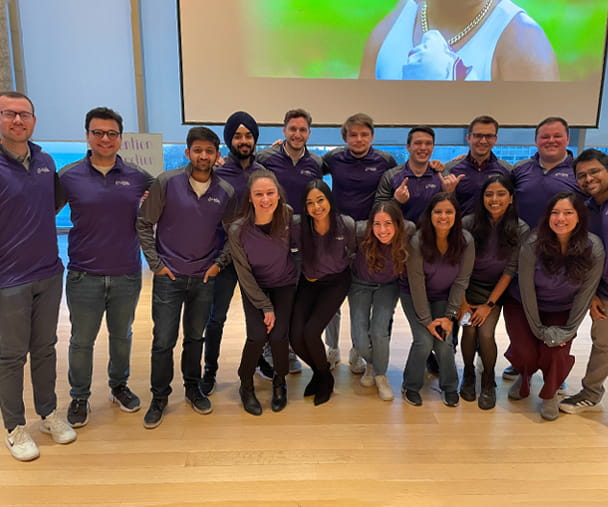 Group of Kellogg students who attended the annual Super Bowl Ad Review