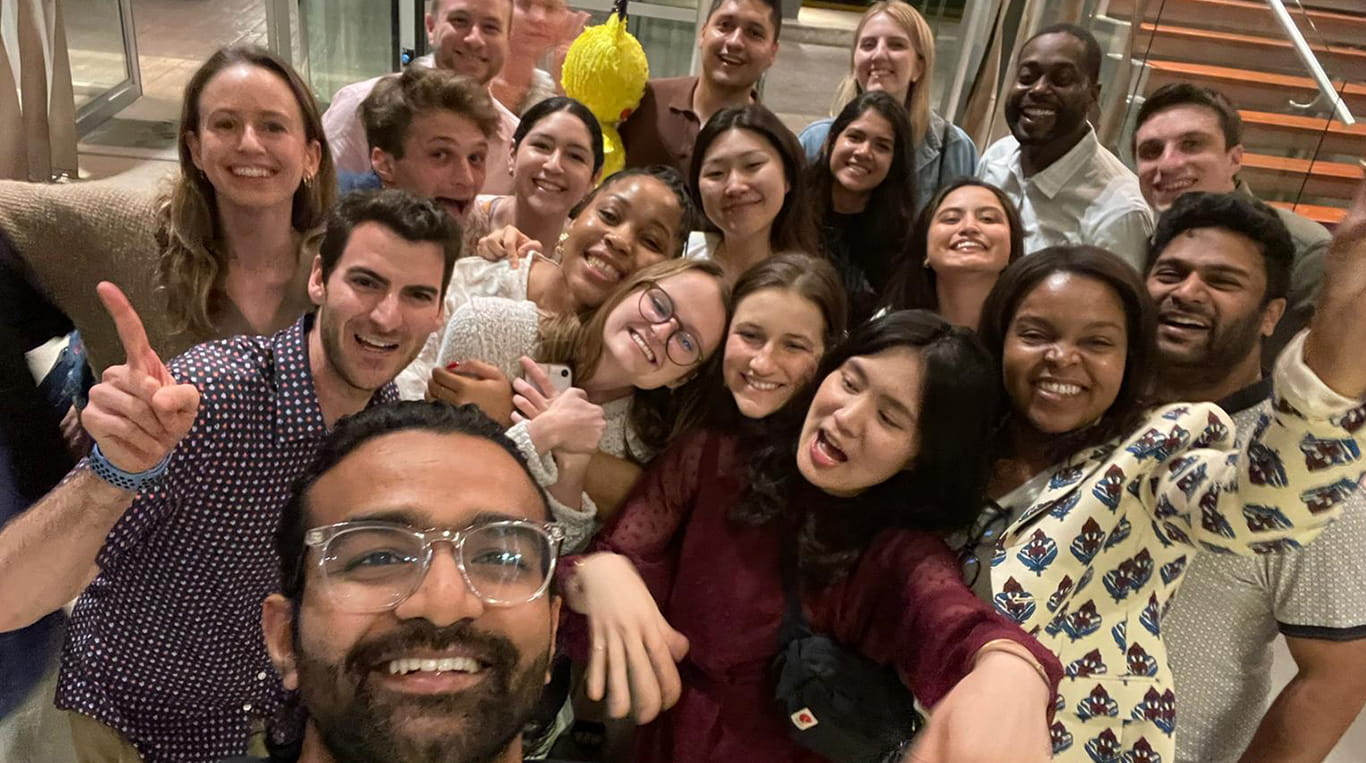 Bergen Carloss with a few of her friends at Kellogg and who she feels will be paramount in her career success and personal growth. 