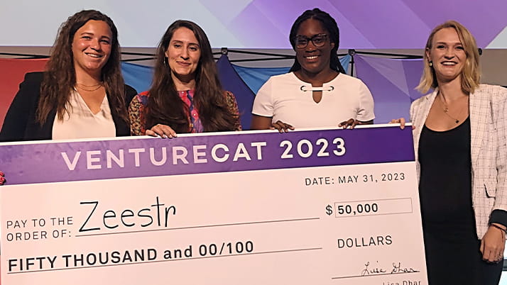 Lauren and her team members one of the winning teams at this year's VentureCat, an entrepreneurial competition