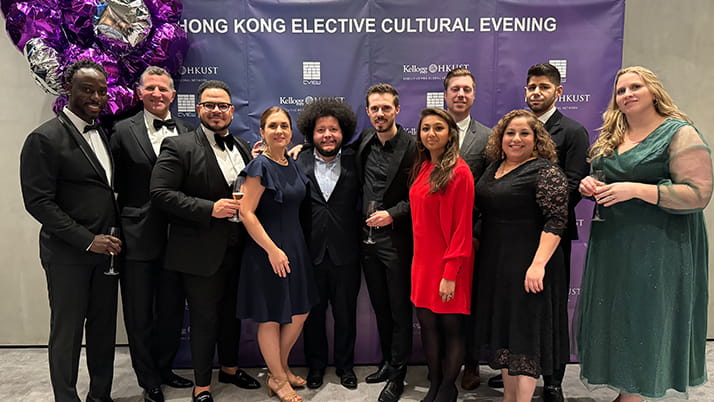 Roman attending the welcome dinner in Hong Kong with his cohort, as part of the Hong Kong EMBA program elective.