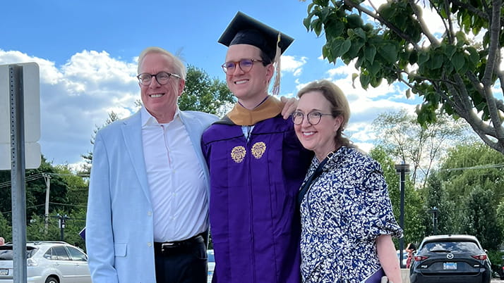 Danny with his parents, Peter and Ellen, after convocation.