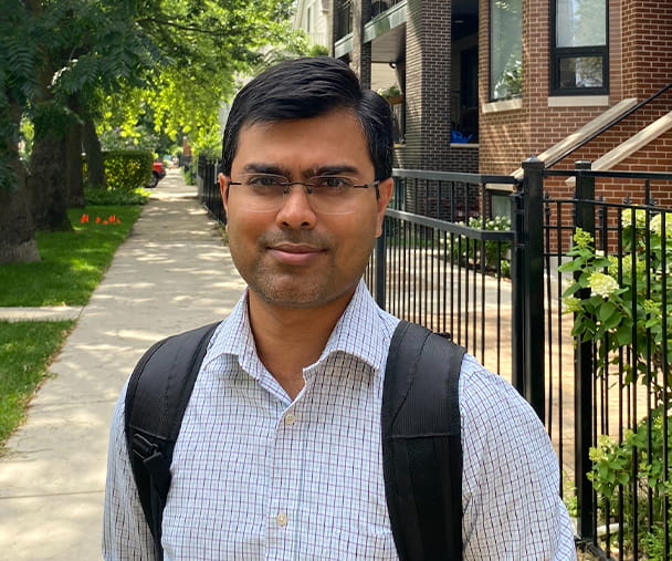  Hirak Buch ’26 is a student in the part-time MBA at Kellogg in downtown Chicago