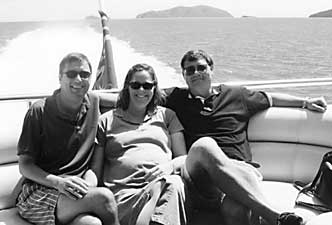 Chris and Helen Newell (both '94) met Thomas Trkia '84 while vacationing in Australia's Great Barrier Reef last year.