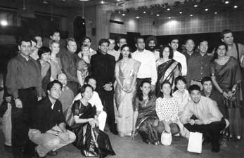 Vijay '98 and Sukanya Sankar were married in December in India. Here they are surrounded by a few of the Kellogg alums who made the trip to celebrate with the couple.