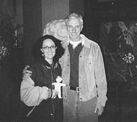 Katie Seymour '84 with Father Micheal Mandala, S.J. '84 in Hollywood Calif.