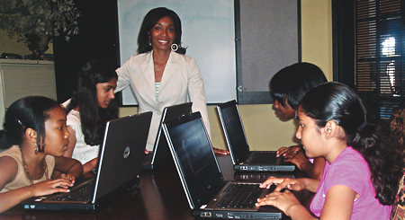 Lisa Wilson and students