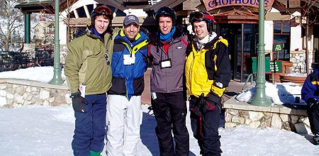 Jeff Walsh, Paul Eskenazi, Jim Maffezzoli and Andy Jolls (all '93) at Beaver Creek.