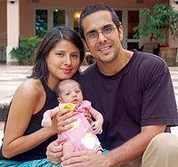 Omar Rodriguez '01 and his wife welcomed their first baby on July 19 — a daughter named Shanti.