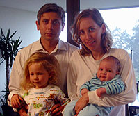 Alexis (Rozman) and Gustavo Pesquin (both '01), with their children Nicole (age 3) and Tomas (born June 20).