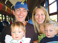 Neal Freeland '02 with wife Julia, son Zack and daughter Amelia.