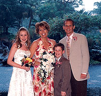 April wedding in Kauaii, from left: Kellie (daughter of Carol), Carol (Karney) Kern EMP-32, son Zachary and husband Kelly.