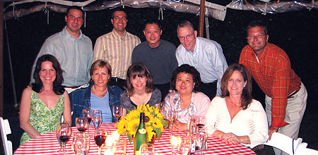 Several members of EMP-57, and their spouses, help celebrate the September wedding of Kellogg peer Andy Schiesl and Stacey Watson.