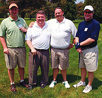 From left, Kellogg Krushers Justin Reid, Steve Gaskin, Scott Moore and Doug Peters (all KS-02) at the 4th Annual Schulich Alumni Invitational Golf Tournament.